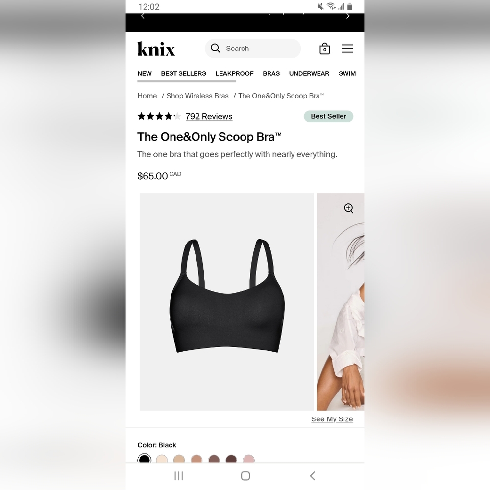 Knix The One&Only Scoop Bra NWT